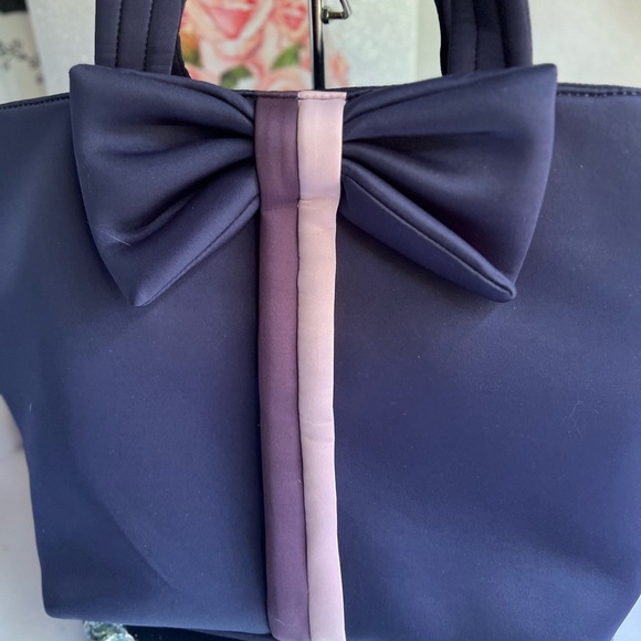 Stella  Dot Crush It Bow Navy and  pink Tote bag - Picture 7 of 13